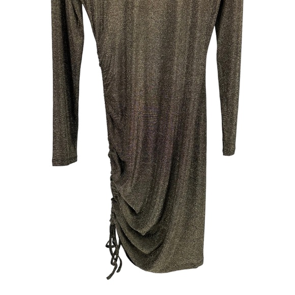 N:PHILANTHROPY Demetra Metallic Minidress Brown Gold Bodycon Stretch size Large - Picture 11 of 16